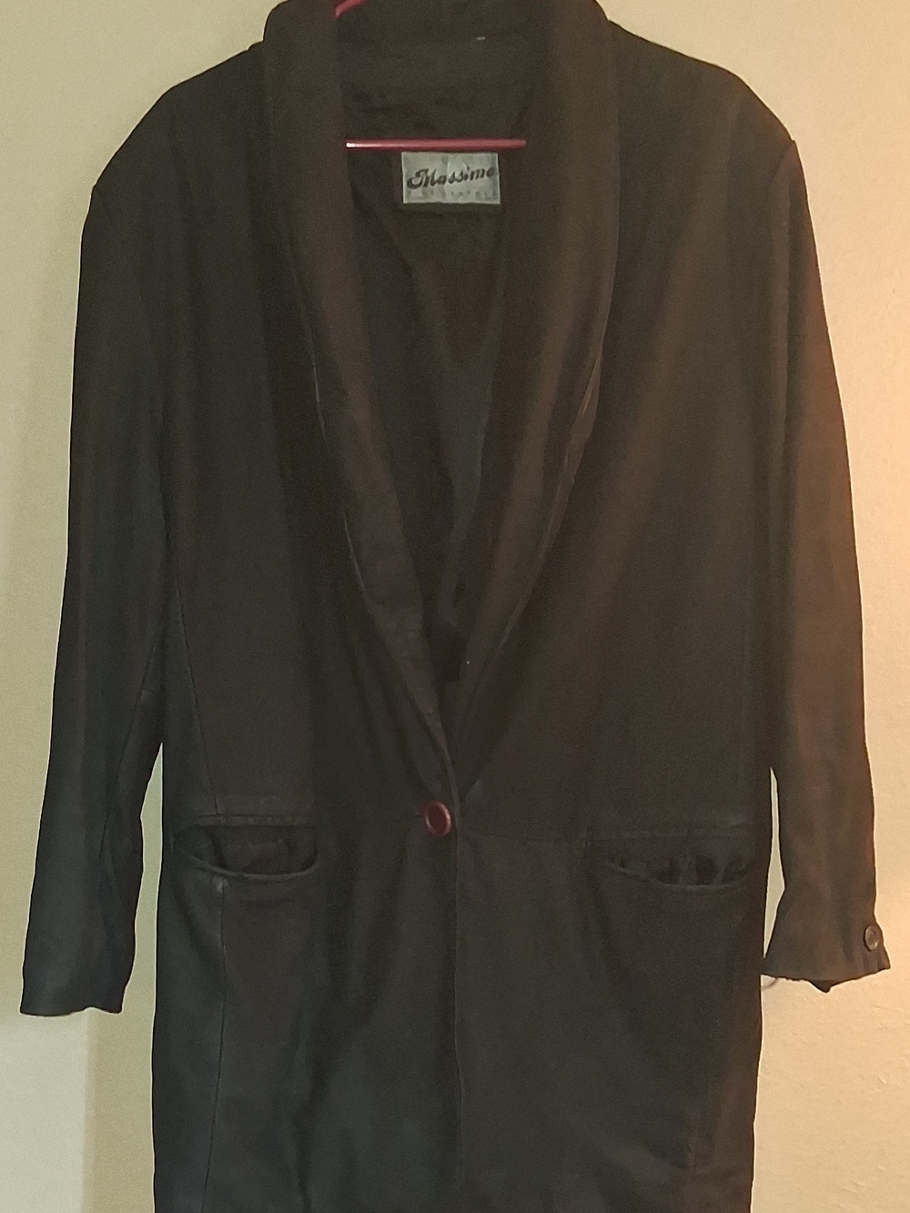 Massimo Black Single-Button Shawl Collar Blazer